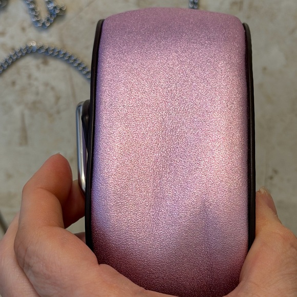 Coach Morgan Card Case with Crossbody Chain – Metallic Lilac (Style CP245) - Picture 8 of 11